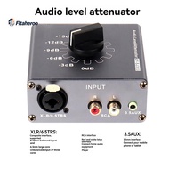 For- 3.5mm AUX XLR/6.5TRS Audio Level Attenuator Adjustable-0dB-3dB-6dB-9dB-12dB-15dB Audio Attenuat
