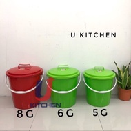Rayaco Plastic Pail With Cover / Baldi Bertudung