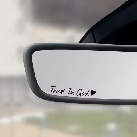 4pcs/set Trust In God "car rearview mirror sticker! Car Stickers and Stickers - Trust God Mirror Dec