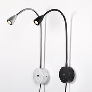 USB Rechargeable Spotlight Apartment Bedside Lamp Bedroom Reading Lamp 3W Hose Wall Lamp Live Work L