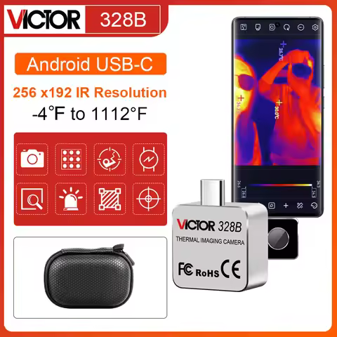 VICTOR 256*192 Android Type-C Thermal Imager 25Hz Mobile Thermal Imaging Camera for Electrical Devic
