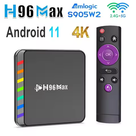 H96 Max W2 Smart TV Box Android 11 Amlogic S905W2 4G 32GB 64GB 2.4&5G WIFI6 4K BT AV1 Media Player S