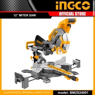 Ingco BM2S24001 Industrial Electric Miter Saw / Mitre Saw 2400W 12" Aluminum Cutting Table IPT