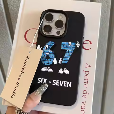 Phone Case Playful Cartoon Six to Seven Design For iPhone 17 Air 11 13 14 12 15 16 Pro Max XS XR 7 8