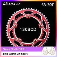 COD-Litepro 130BCD 53t -39t Bicycle Chainring Double Round Aluminum Alloy Dual Chain Ring for Road /