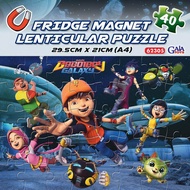 Boboiboy Galaxy Fridge Magnet  Lenticular Puzzle  Size A4  40pcs  62305