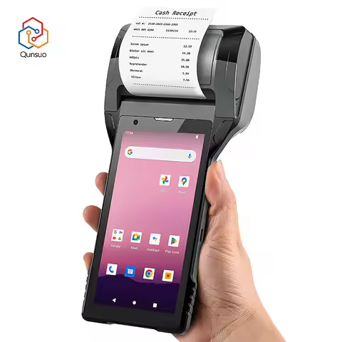 Handheld PDA Android 12.0 Bluetooth Wifi 2D Barcode Scanner NFC Build In 80MM Receipt Printer For Su