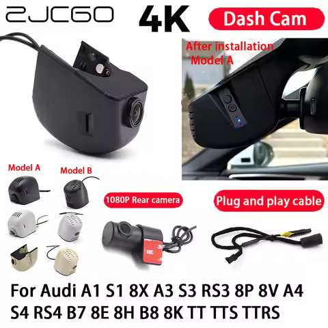 Car 4K Plug and Play Dash Cam Video Recorder Night Vision for Audi A1 S1 8X A3 S3 RS3 8P 8V A4 S4 RS