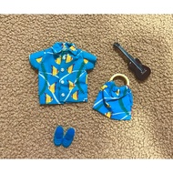 Blythe official dress set aloha spirit hawaiian shirt bag+sandle rement ukulele