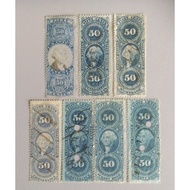 1862-71 USA Old Blue Revenue Stamps