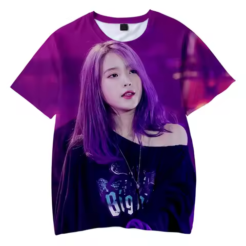 2023 Kpop Singer IU Lee Ji Eun 3D Printed T-shirt Men Women Summer Fashion Casual T Shirt Hip Hop Ha