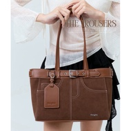 THE TROUSERS BAG 8ANGLESSHOP 8ANGLES BAG DARK COFFEE SUEDE THAILAND SHOULDER BAG 8ANGELSSHOP