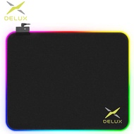 DELUX GP003 RGB แผ่นรองเมาส์44.5*35.5ซม. กันน้ำกันลื่นเหมาะสำหรับสำนักงาน/เล่นเกม/คอมพิวเตอร์