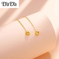 Pure saudi gold 18k pawnable legit earrings women's double love jewelry for baby's birthday gift