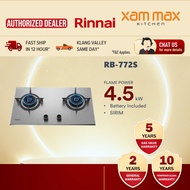Rinnai RB-772S 2 Burner Built-in Gas Hob / 4.5kW Stainless Steel Kitchen Gas Stove / RB-27HS
