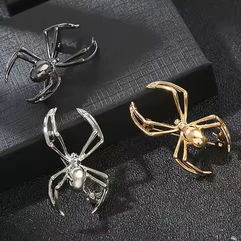 1pc Gothic Spider Brooch for Men Women Vintage Insect Brooches Pins Jewelry Trendy Accessories Hallo