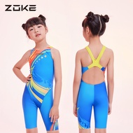 ZOKE Sporty Swimsuit Children Swimming Suit One-Piece Swimwear Girls Kids Learning Training Bathing 