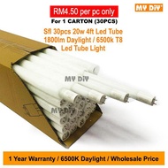 【Malaysia Ready Stock】✎MYDIYHOMEDEPOT - 30pcs 22w 4ft LED Tube T8 1800LM Daylight / 6500k T8 Led Tube Light Wholesale Pr