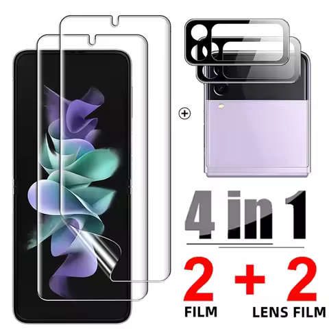 4in1 Hydrogel Film for Samsung Galaxy Z Flip 3 5G Front Screen Protector Back Camera Lens Tempered G
