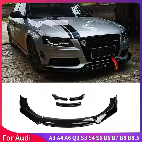 For Audi A3 A4 A6 Q3 S3 S4 S6 B6 B7 B8 B8.5 Sedan Front Bumper Lip Chin Spoiler Splitter Diffuser Bo