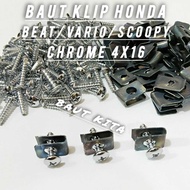 50/100 4x16 Chrome Clip Bolts Vario/ScoopyBEAT