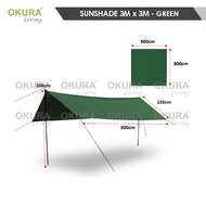 OKURA Sunshade Flysheet Waterproof Groundsheet Camping Tarp Tent Shelter Alas Tent Floor Sheet Footp