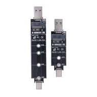 Dual Protocol M2 SSD Adapter 10Gbps USB 3.2 GEN2 USB-A + Type C Riser RTL9210B Chip B+M/M Key for M.