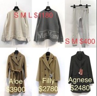 MaxMara  Maxmara 秋冬新款 sweater 衞衣 /leggings 打底褲 / 大衣 coat $40-$3900