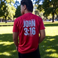 JOHN 3:16 T-Shirt, Red (Drifit)