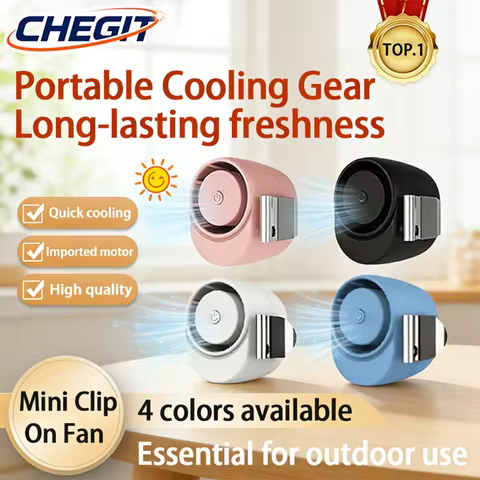 Mini Clip Fan Mute Portable Wearable Belt Fan Rechargeable USB High Wind 3 Speed For Camping Outdoor