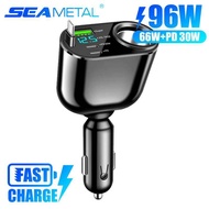5 in 1 Car USB Charger 96W Super Fast Charging Car Lighter Adapter PD 30W Phone Charger for iPhone S