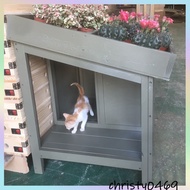 Outdoor pet house stray cat house stray dog house solid wood anti-corrosion wood structure waterproof dog house