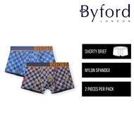 Byford Seluar Dalam Lelaki (2 Pcs) | Nylon Spandex Shorty Brief Underwear - BUB752S