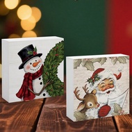 1pc/2pcs Warm Christmas Square Pvc Decoration Ornament Sign, Christmas Classic Image Element Design,