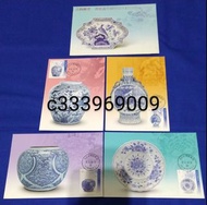 103年 古物郵票-青花瓷原圖明信片(原圖卡極限片)4片全一組 英文預銷戳 (特610)(專610)