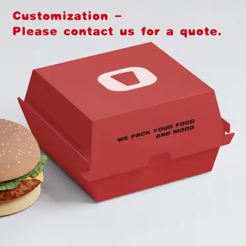 custom.LOKYO Custom Paper Disposable Hamburger Boxes to Go Take Away Fast Food Packaging Container B