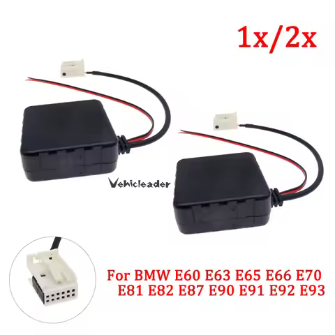 1x/2x Car Bluetooth 5.0 Module AUX Cable Adapter 12V Audio Radio Stereo AUX-IN for BMW E60-E66 E70 E