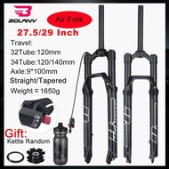 ≈Bolany Bicycle Air Fork 27.5/29 Inch Mtb Bike Air Suspension Fork 120/140mm Travel 34mm Straigh ✦】