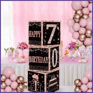 Birthday Decorations Box 3 Pcs Balloon Box With Letter 50th 60th 70th Birthday Party Decoration