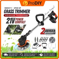 READY STOCK Mesin Rumput 188VF BLACK D-Shape Rechargeable Cordless Grass Trimmer Cutter Lawn Mower L