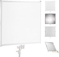 NEEWER Light Diffusion Panel Scrim Kit with Silver/White Reflector Film 35"x35" Foldable Frame with 