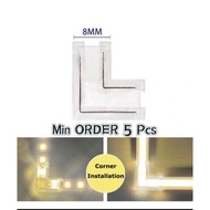DC12V Clear Crystal 2835 COB LED Strip Connector, COB 8MM-10MM