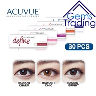 (30 pcs) Acuvue Define Daily Disposable Silicone Hydrogel Cosmetic Color Contact Lenses 2/3