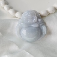 細潤藍紫底 溫潤 彌勒佛 佛公 吊墜 牌件 | 天然緬甸玉A貨翡翠