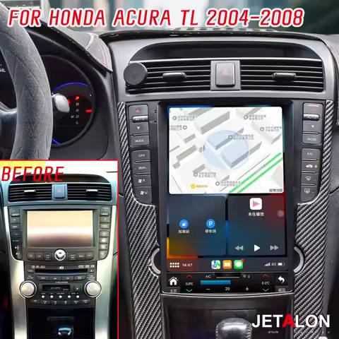 10.4inch Carplay Screen For Honda Acura TL 2004-2008 Car Radio Android 15 256GB Stereo 4G WIFI GPS N