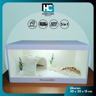 Gecko Cage Plus Hiding Cave Acrylic Reptile Cage/ Mini Terrarium/ Enclosure/ - TR30