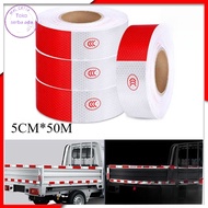 MERAH 50 meters Reflector Stickers for Transportation Agency Red and White Reflective Tape for Cars 