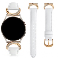 Luxury Leather Watch Band With Diamond C-Shaped Buckle - Compatible Galaxy Watch 7/6/5/4 (40mm/45mm)