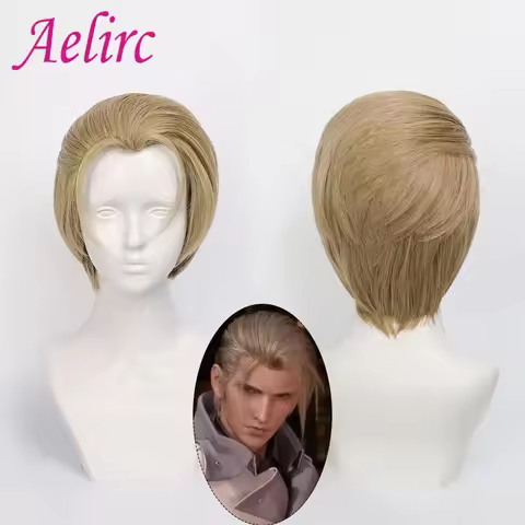 FF Rufus Shinra Cosplay Wig Anime Coser Synthetic Short Straight Wig High Quality Heat Resistant Fib