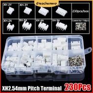 DIACHAMY 230Pcs Pin Connector, XH2.54 Male And Female 2.54mm Pitch Terminal, Housing Kit 2p 3p 4p 5p